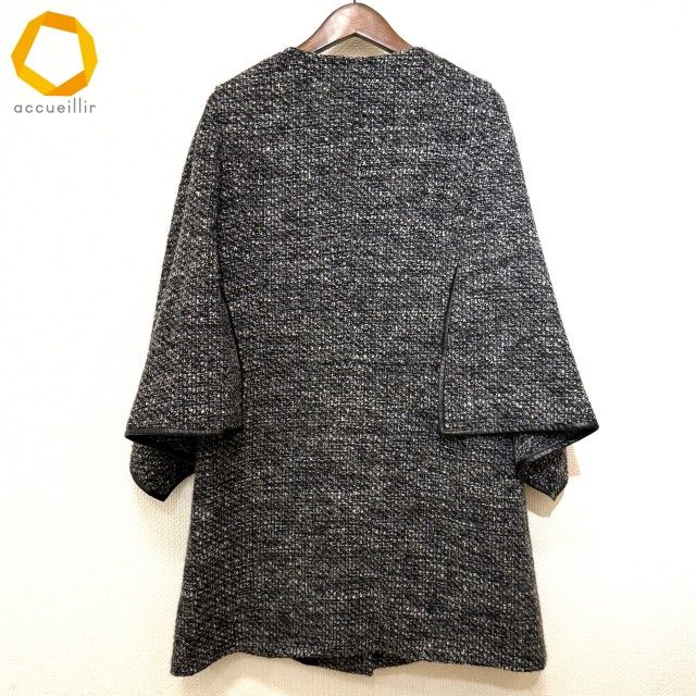 wnc ピエールカルダン pierrecardin コート 40 グレー系 ツイード ノー パイピング レディース 942017