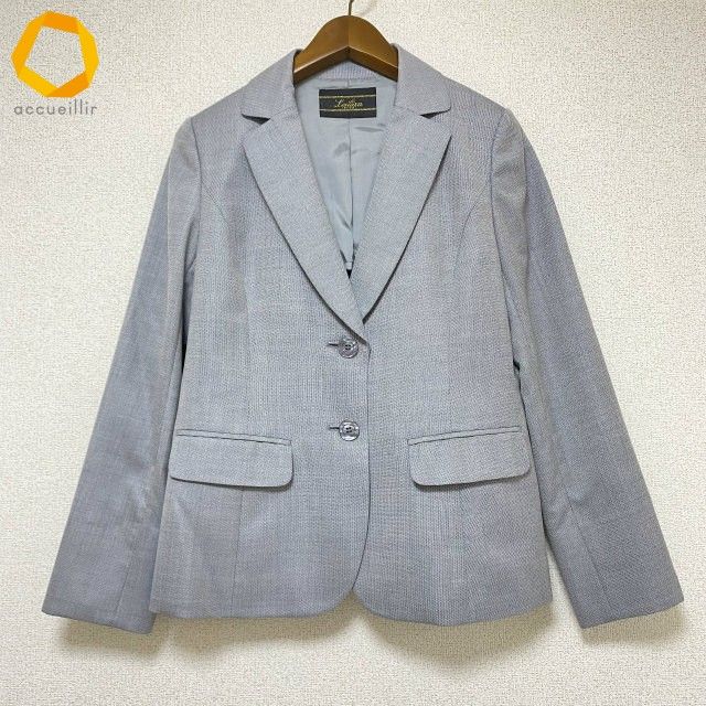 anc レリアン Leilian ジャケット 7 グレー ロロピアーナ LoroPiana シルク混 レディース 808283