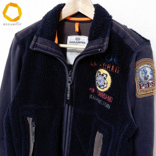 wnc パラジャンパーズ PARAJUMPERS ブルゾン XS 紺系 切替 ボア ジップ