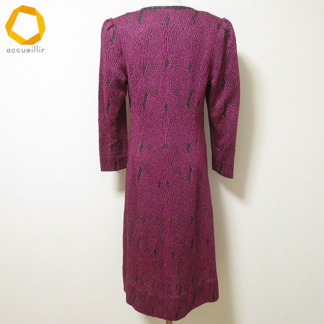 wnc サイトウトヨコ 斉藤都世子 ワンピース ニット ピンク チャコールグレー ラメ ハーフジップ レディース 982013