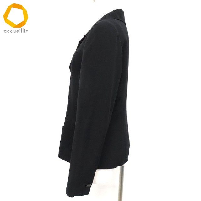 apc シャネル CHANEL ジャケット 38 黒 01 P ココボタン マトラッセボタン 裏地シルク フランス製 レディース 982298