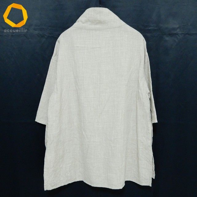 snc 登美 群言堂 トミ グンゲンドウ チュニック 麻 ハイネック アイボリー レディース 861043