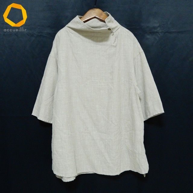 snc 登美 群言堂 トミ グンゲンドウ チュニック 麻 ハイネック アイボリー レディース 861043