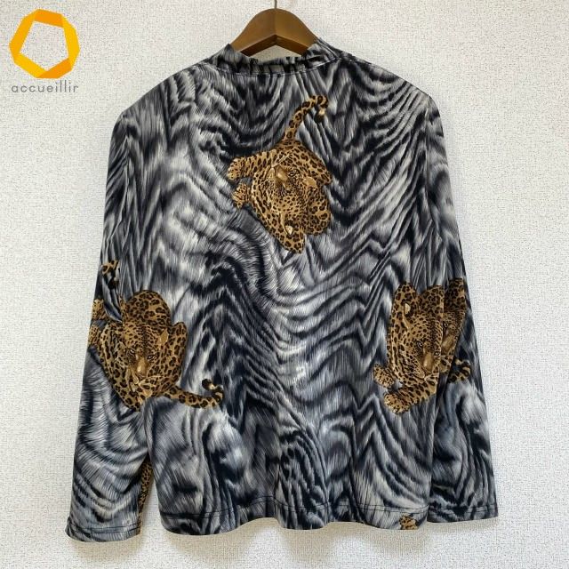 anc イタリヤ 伊太利屋 カットソー 15 グレー 茶 ハーフジップ