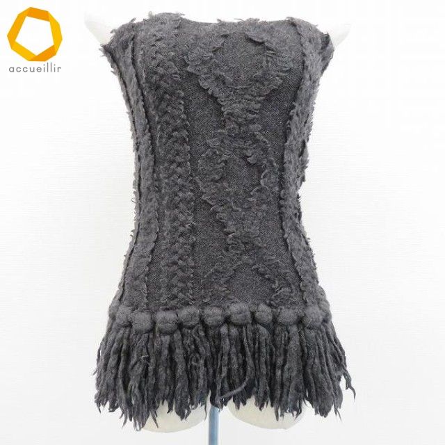 サカイ sacai チューブトップ ベアトップ ニット フリンジ レディース w 983712