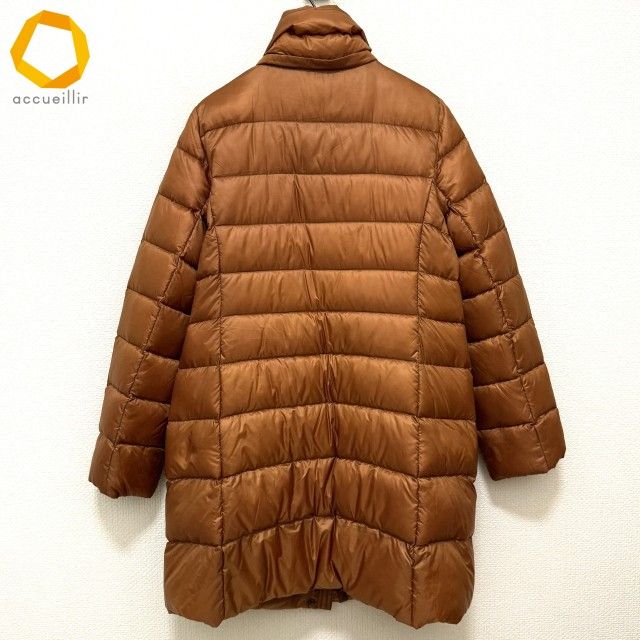新品　レリアンダウンコート 9号 wnc レリアン Leilian コート 9 茶系 ダウンコート フェザー ジップ