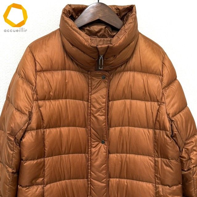 新品　レリアンダウンコート 9号 wnc レリアン Leilian コート 9 茶系 ダウンコート フェザー ジップ