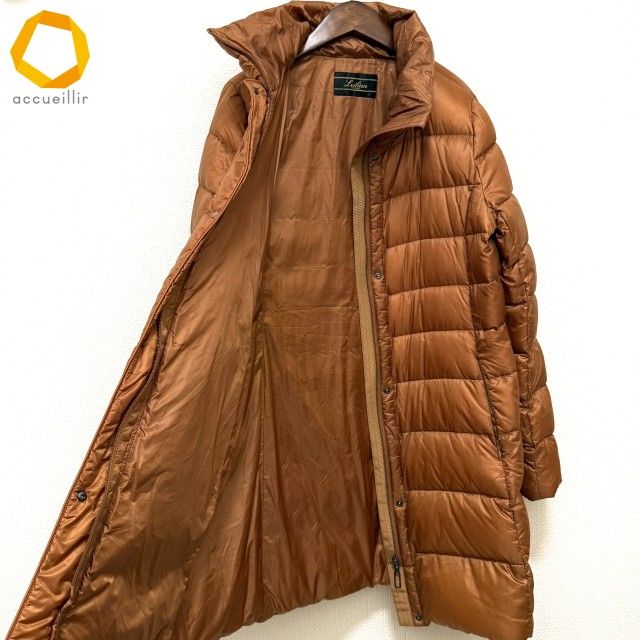 wnc レリアン Leilian コート 9 茶系 ダウンコート フェザー ジップ