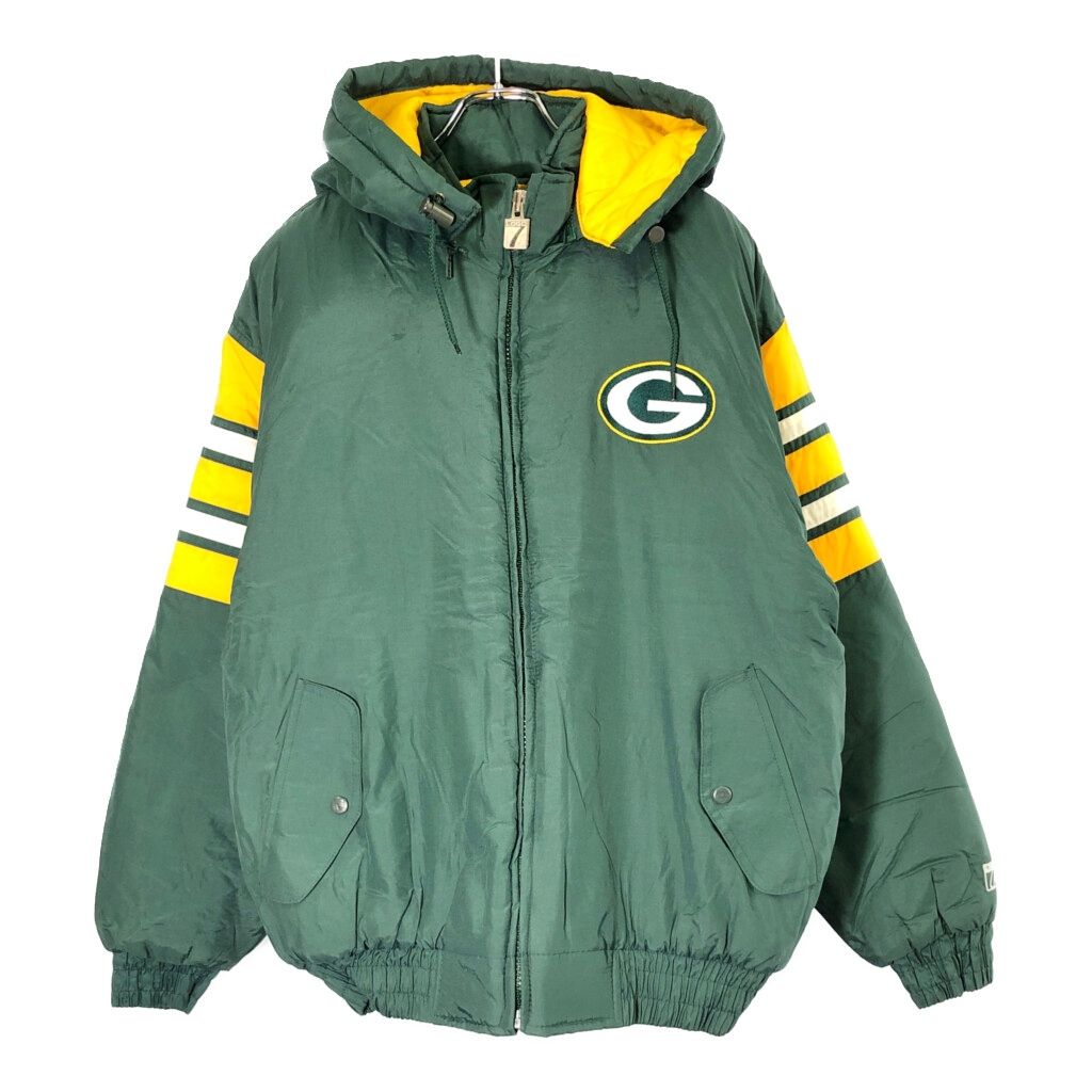 90年代 LOGO 7 ロゴセブン NFL グリーンベイ パッカーズ スタジアムジャケット プロチーム アメフト グリーン メンズ M 古着 V 9499