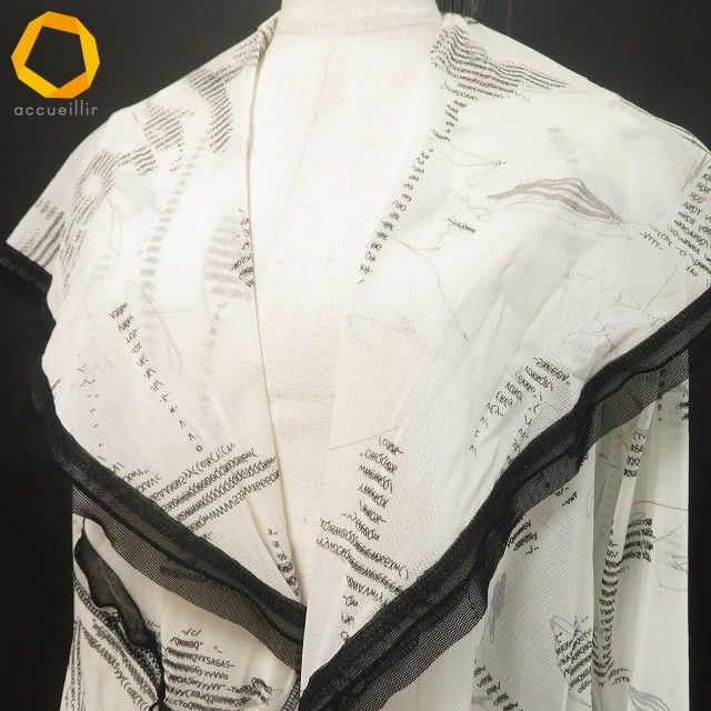 anc エイココンドウ EIKO KONDO カーディガン F 白 黒 総柄 パワー