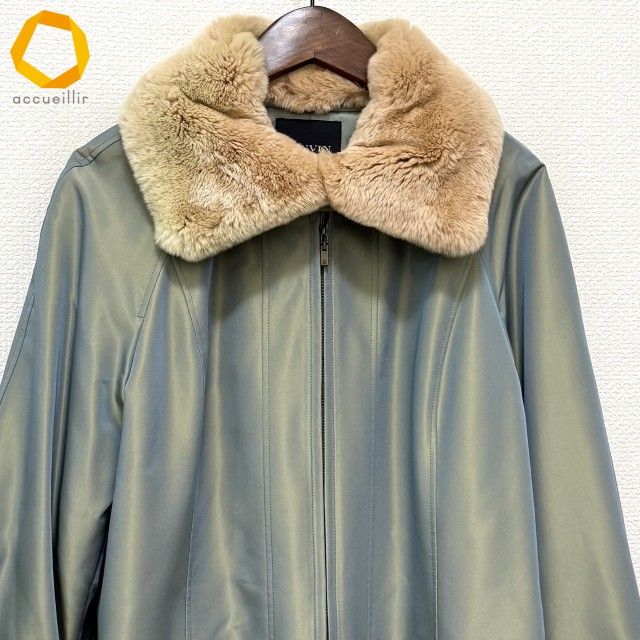 wnc ランバン コレクション LANVIN COLLECTION コート 38 薄緑系 中綿 