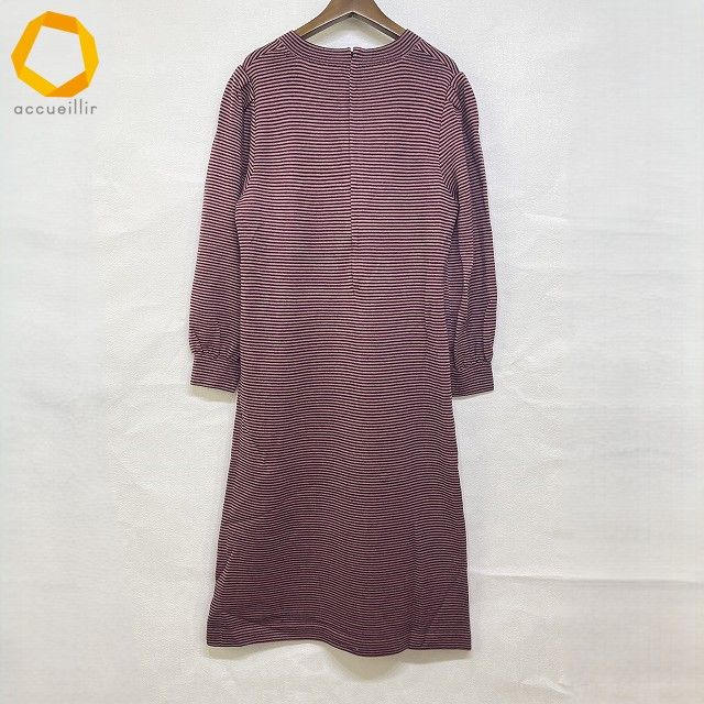 wnc サイトウトヨコ 斉藤都世子 ワンピース ピンク 黒 ボーダー 柄 ニット ロング レディース 977537