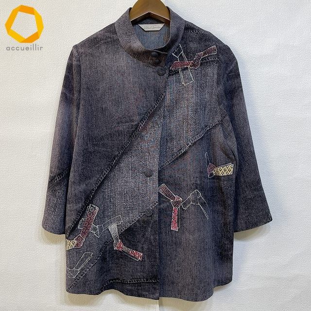 詩仙堂 シセンドウ ちりめん 長袖 ハイネック トップス ブラウス 和柄 絞り柄 anc シセンドウトモコレクション 詩仙堂 TOMO COLLECTION カットソー