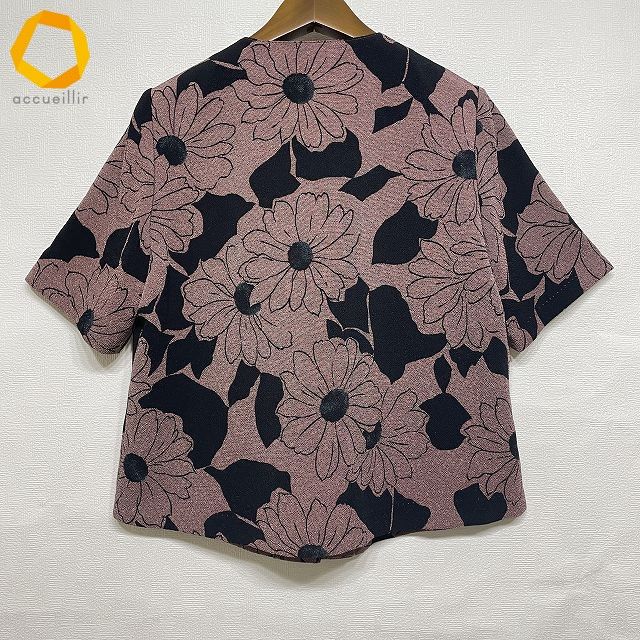 snc シセンドウ 詩仙堂 ブラウス ピンク系 ちりめん 花柄 半袖 レディース 975038