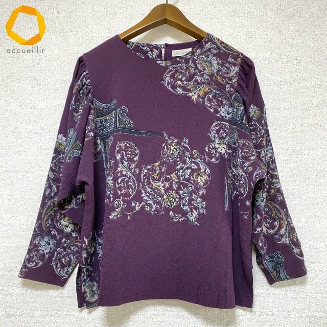 anc シセンドウ 詩仙堂 ヒトシタムラ カットソー ちりめん ドルマン 紫 グレー レディース 975040