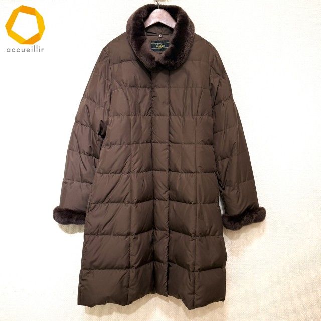 wnc レリアン Leilian コート 13 茶系 ダウンコート レッキスファー