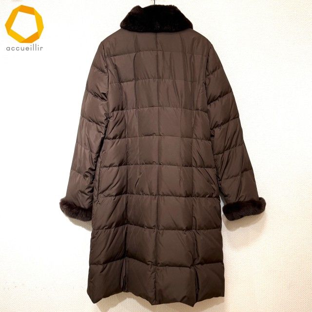 wnc レリアン Leilian コート 13 茶系 ダウンコート レッキスファー