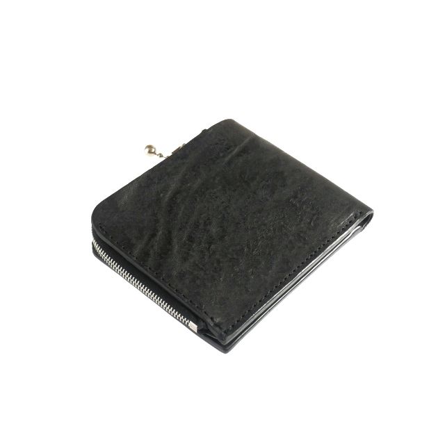 イサムカタヤマ　バックラッシュ　二つ折り財布　ブラック　レザー ISAMU KATAYAMA BACKLASH（イサムカタヤマ バックラッシュ） イサム