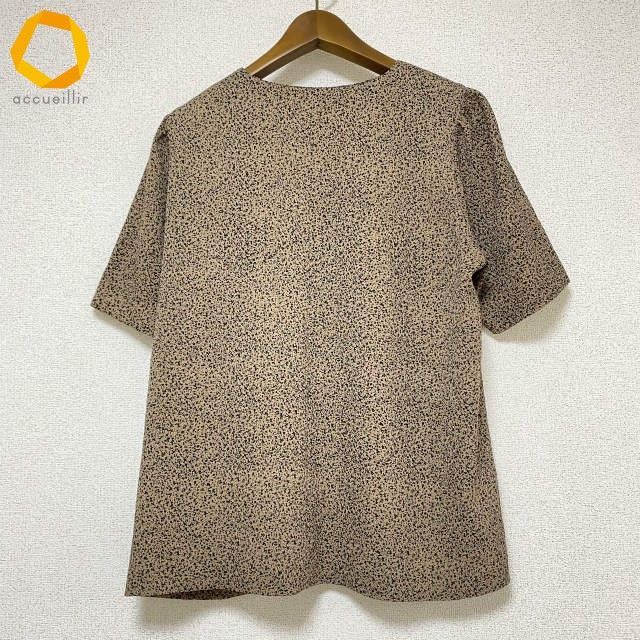 snc シセンドウ 詩仙堂 ヒトシタムラ カットソー ちりめん 半袖 総柄 茶 黒 レディース 975159