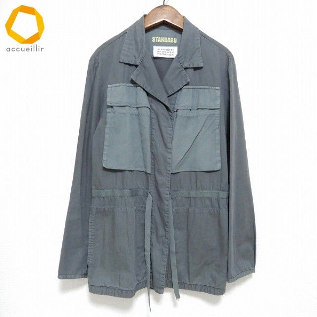 anc マルタンマルジェラ ジャケット 38 グレー系 ポケット ここのえ イタリア製 レディース 963164