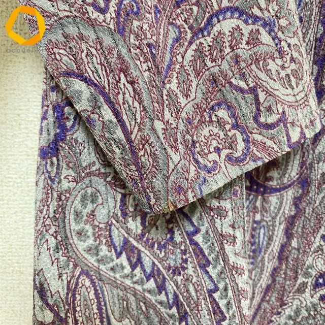 ペイズリー柄 グレー