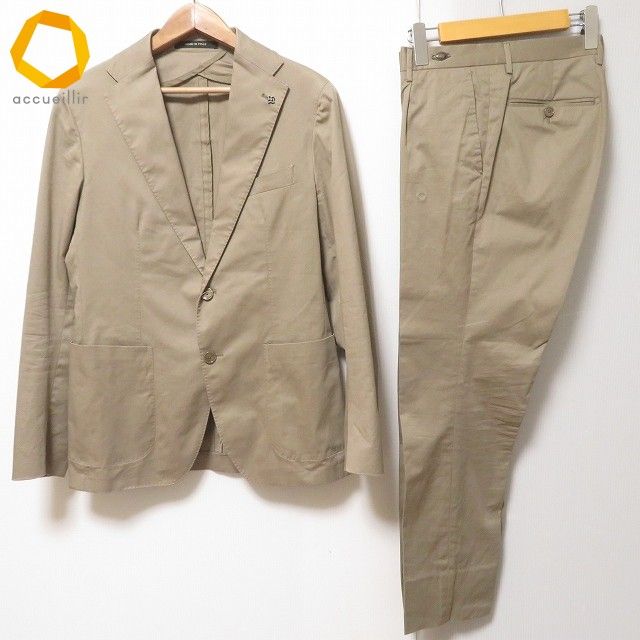 ym様用　タリアトーレ シングルスーツ セットアップ ベージュ系 46 M 美品 anc タリアトーレ TAGLIATORE セットアップ シングルスーツ ベージュ