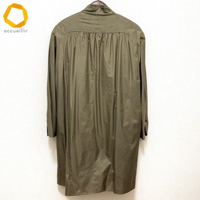 wnc ヘルノ Herno コート カーキ 緑 紺 スタンド シルク使い ペイズリー柄 チェック ライナー付き イタリア製 レディース 980015