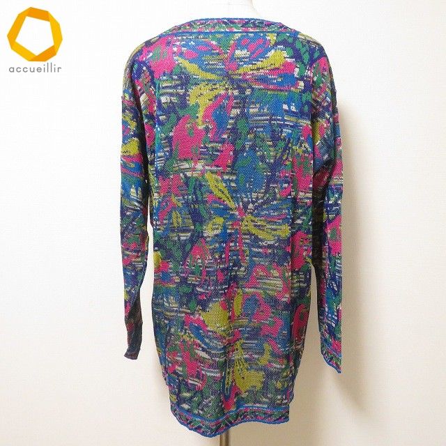 anc ミッソーニ MISSONI チュニック ニット M マルチ スクエアネック イタリア製 レディース 980109