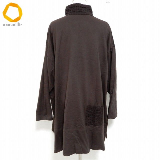 anc ヤッコマリカルド チュニック 長袖 ハイネック 切替 こげ茶 茶系 レディース 935906