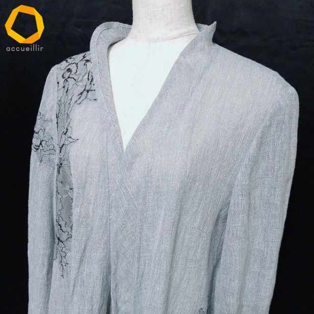 snc インポートロッサ import Rossa カーディガン 46 レース 長袖 麻