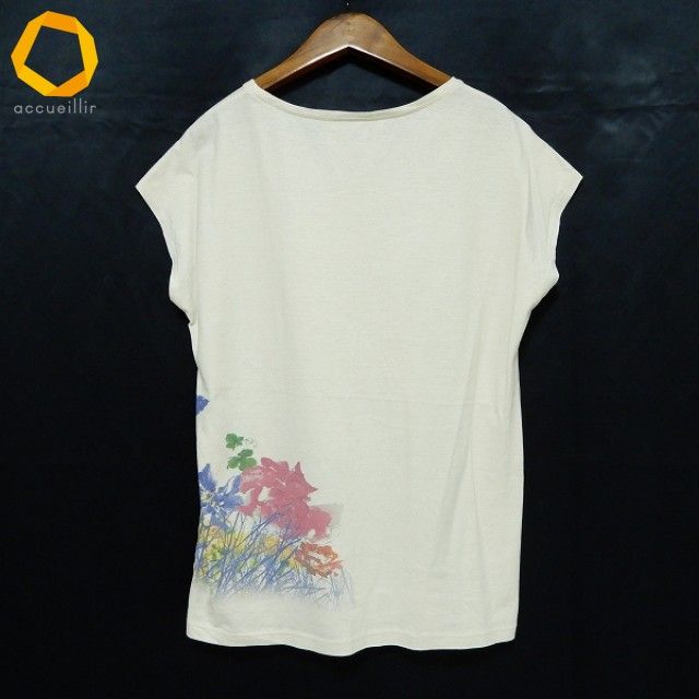 snc インポートロッサ import Rossa カットソー 42 ベージュ系 マルチ 花柄 ボーダー 大きいサイズ レディース 969411