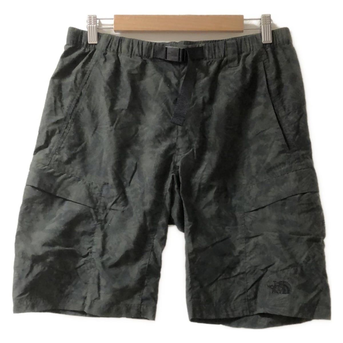 THE NORTH FACE ノースフェイス ハーフパンツ サイズL メンズ カーキ 黒 ウエストゴム