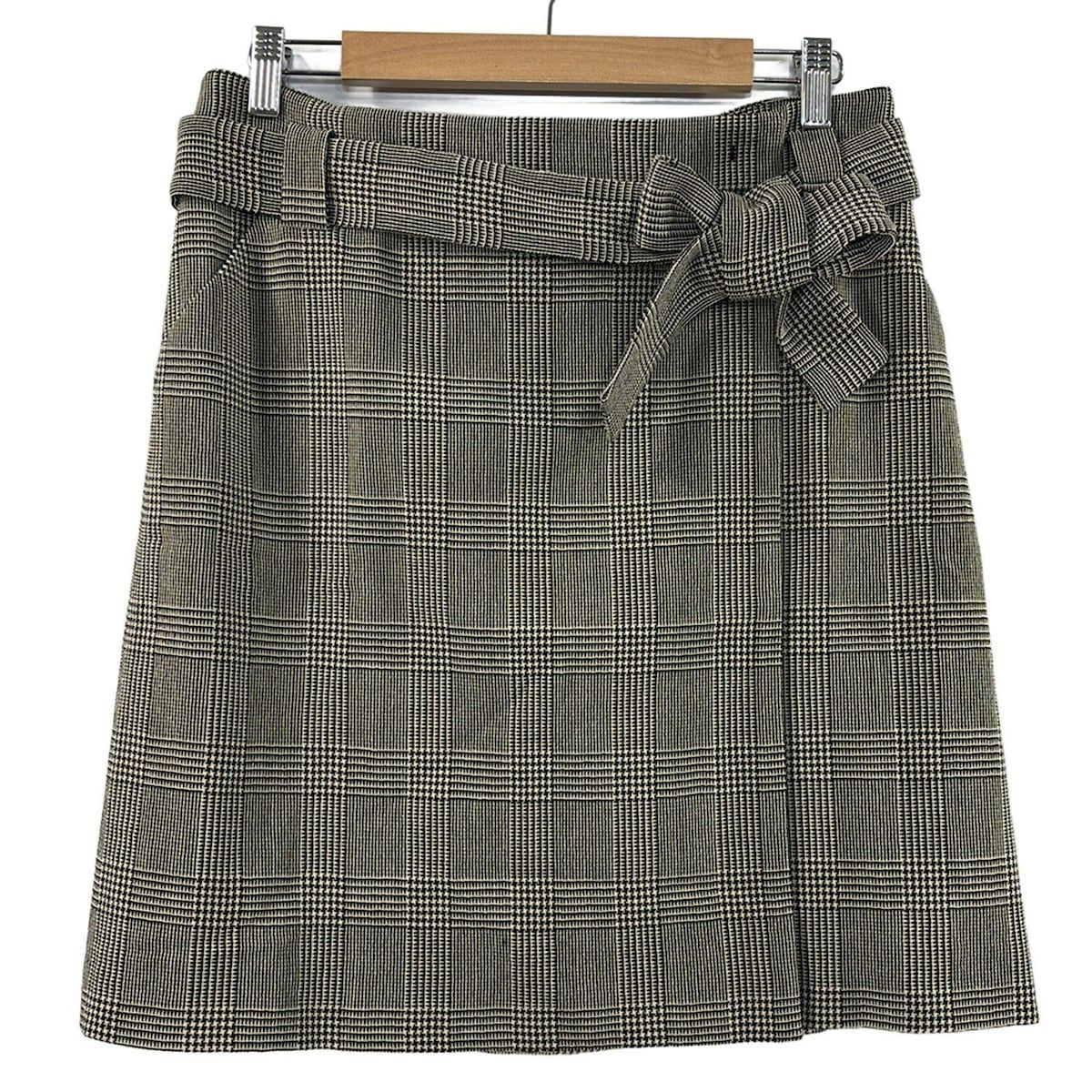 ETRO エトロ スカート サイズ44 L レディース - 黒×ライトグレー ひざ丈 チェック柄