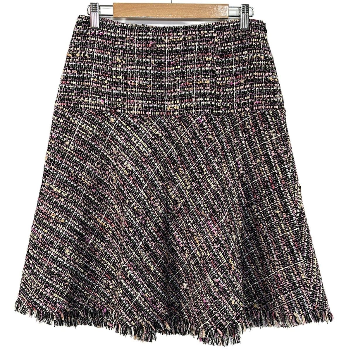 ETRO エトロ スカート サイズ44 L レディース ピンク 黒 マルチ ひざ丈 ツイード