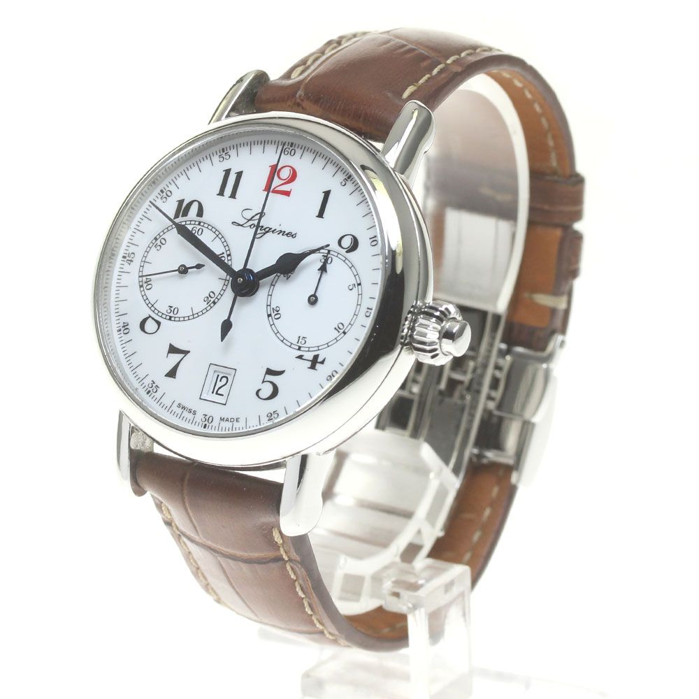 ロンジン L 2.775.4 ヘリテージ コラムホイール 180周年記念 ワンプッシュクロノ 自動巻き メンズ_834394