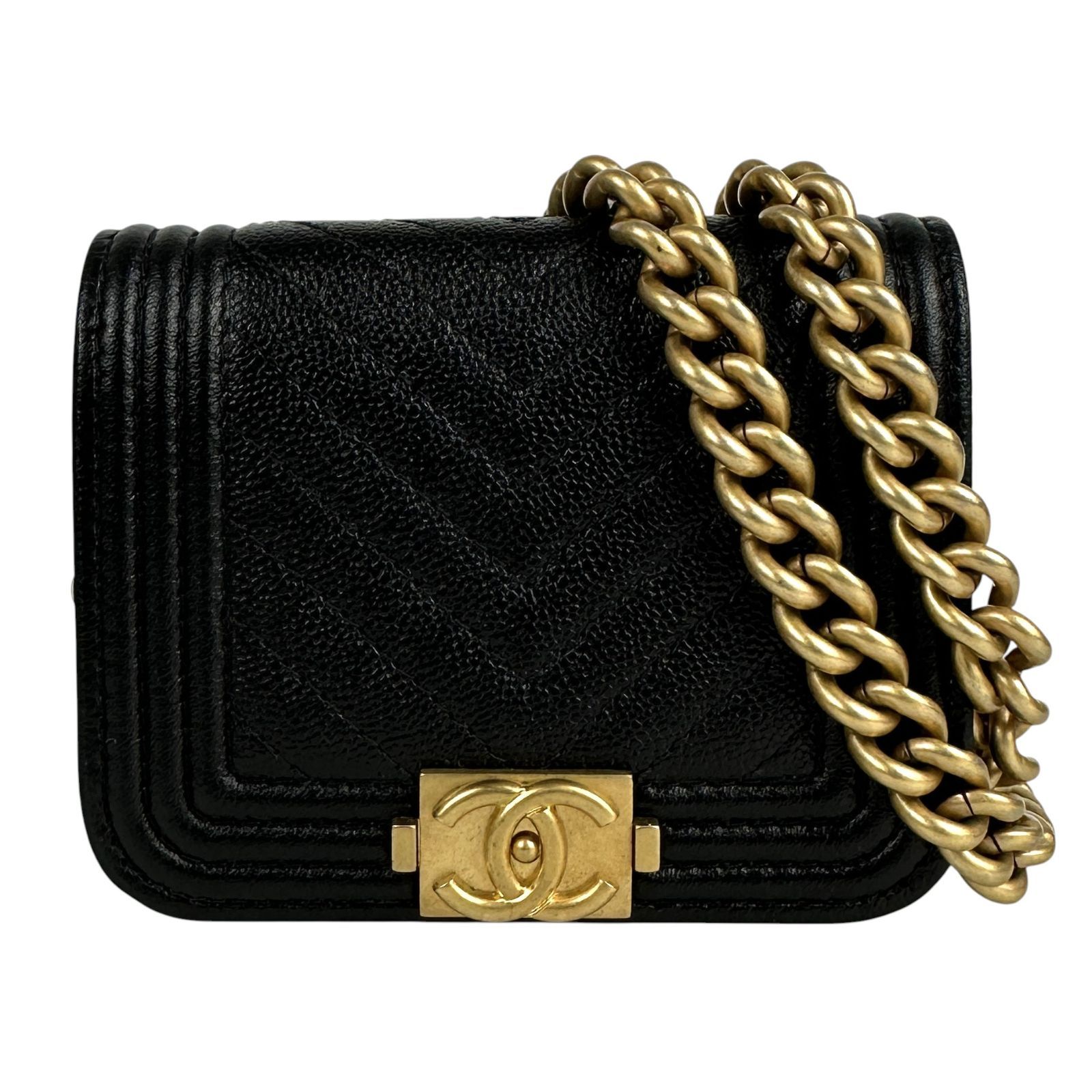 CHANEL】 シャネル ミニ チェーンショルダー バッグ ポーチ AP2302