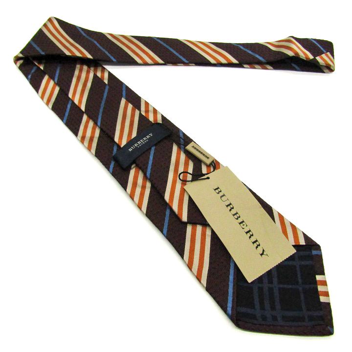 バーバリーロンドン ブランド ネクタイ ストライプ柄 格子柄 シルク 未