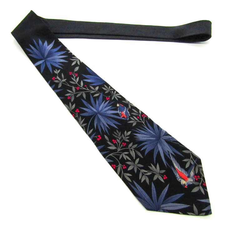 LEONARD レオナール 花柄 総柄 ネイビー ネクタイ ロングワンピース F LEONARD レオナール 花柄 総柄 ネイビー ネクタイ ロングワンピース F