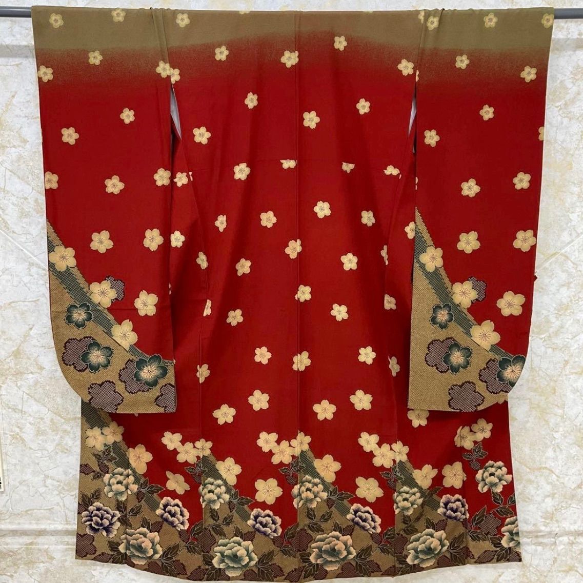 kimono+one◇kimonoarisa◇美品◇素敵な振袖◇縮緬◇袷◇裄長◇ロング