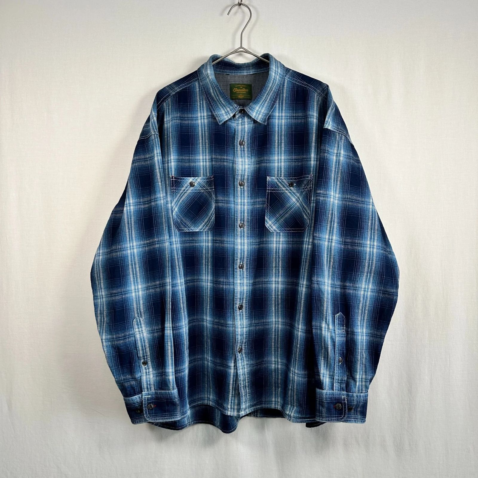70 s Blue checked shirts