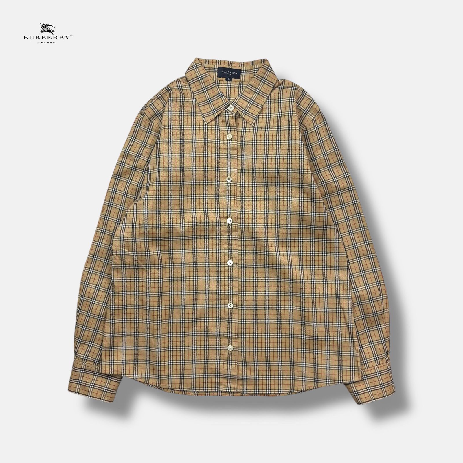 BURBERRY GOLF ノバチェックシャツ ベージュ系 L - メルカリ