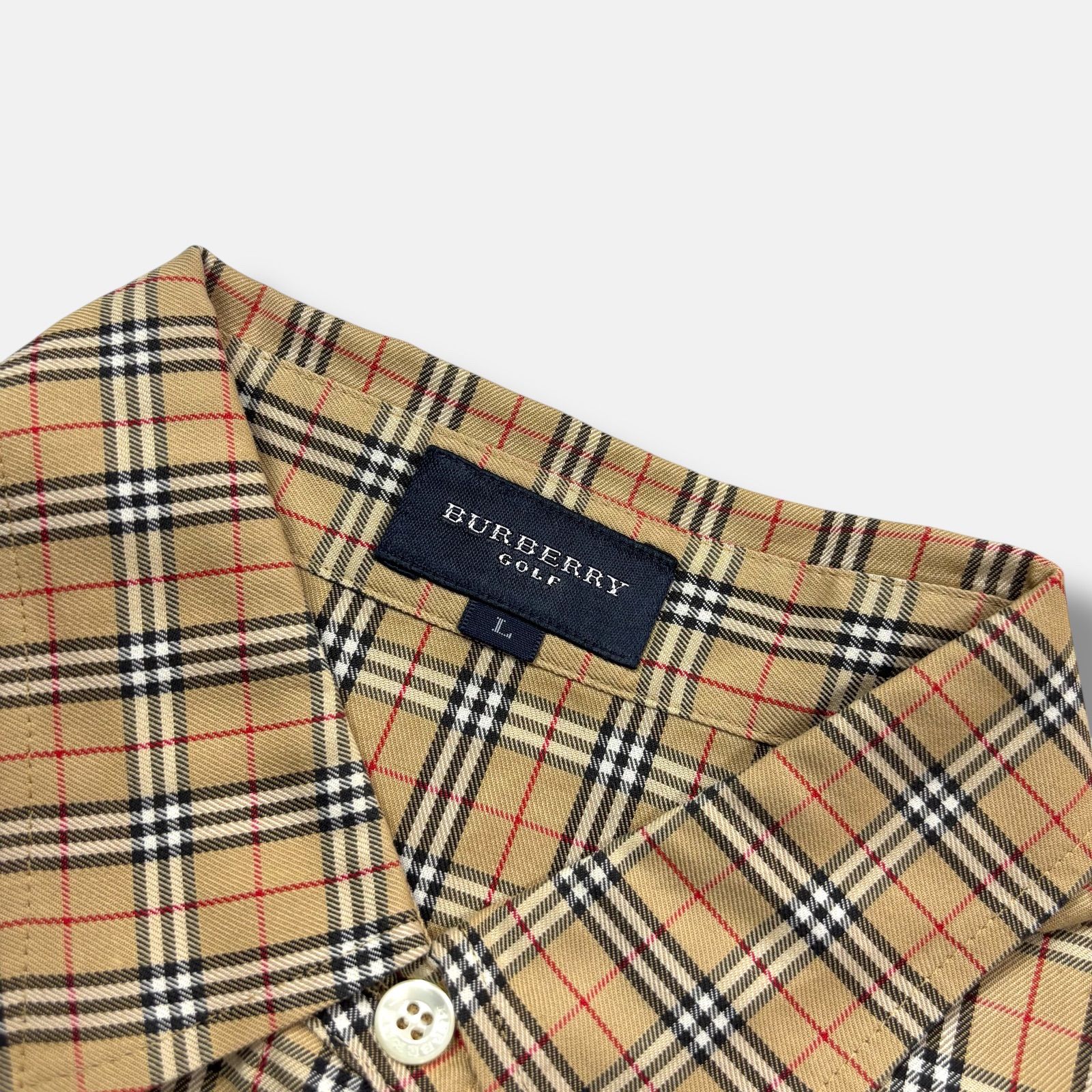 BURBERRY GOLF ノバチェックシャツ ベージュ系 L - メルカリ