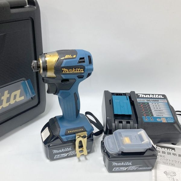 マキタ makita 充電式インパクトドライバ ブルー フルセット 18 V 6 0 Ah 20周年記念 色 台数 ≡DT 6936