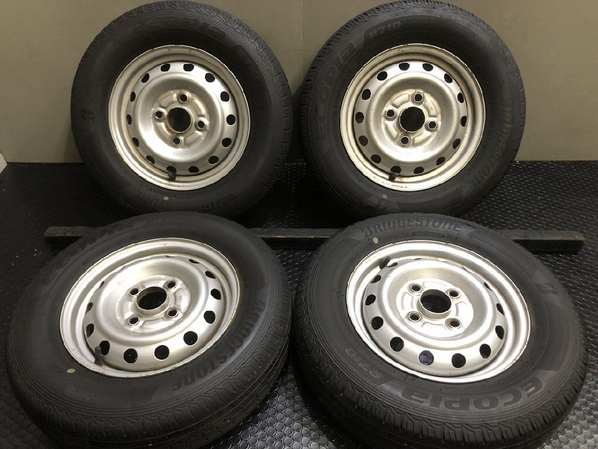 BS ECOPIA R 710 145 80 12 78 N LT 夏タイヤ スチールホイール 12インチ 3 22年製 バリ溝 エブリィ等 VTP 277