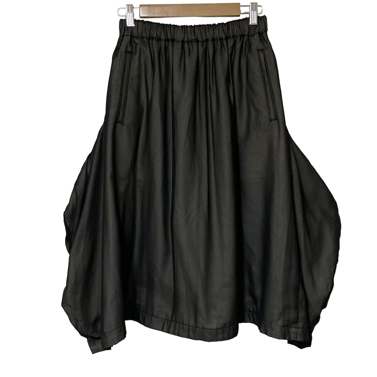 COMMEdesGARCONS コムデギャルソン スカート サイズS レディース 黒×アイボリー ウエストゴム 変形デザイン
