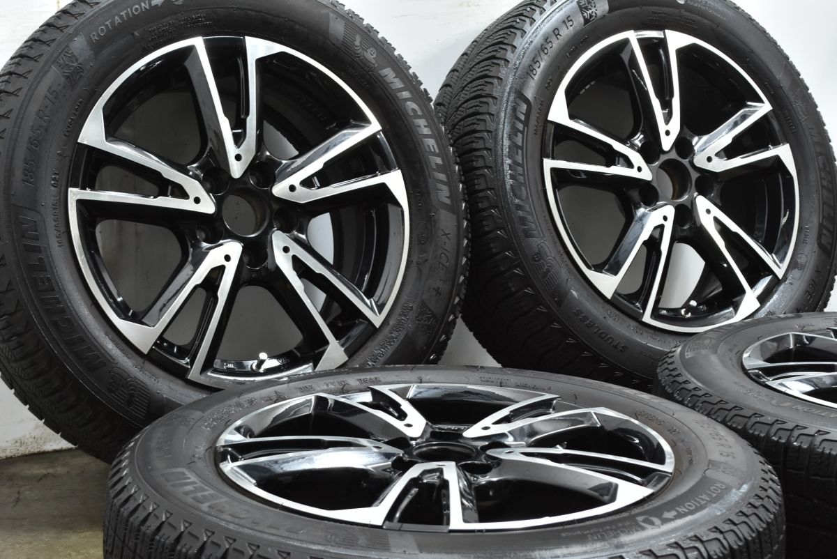 程度良好 ユーロテック 15 in 6 J 38 PCD 100 ハブ径57 1 mm ミシュランX ICE 3 185 65 R アウディ A フォルクスワーゲン ポロ