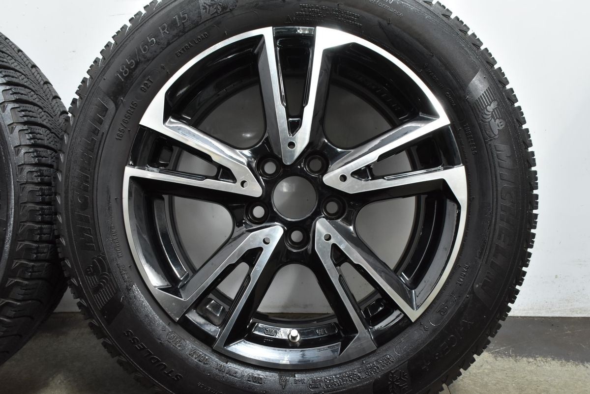  程度良好 ユーロテック 15 in 6 J 38 PCD 100 ハブ径57 1 mm ミシュランX ICE 3 185 65 R アウディ A フォルクスワーゲン ポロ 15インチ タイヤ ホイールセット
