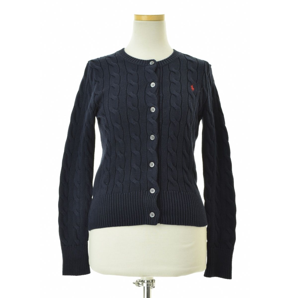 POLORALPHLAUREN】コットンケーブルニット長袖カーディガン