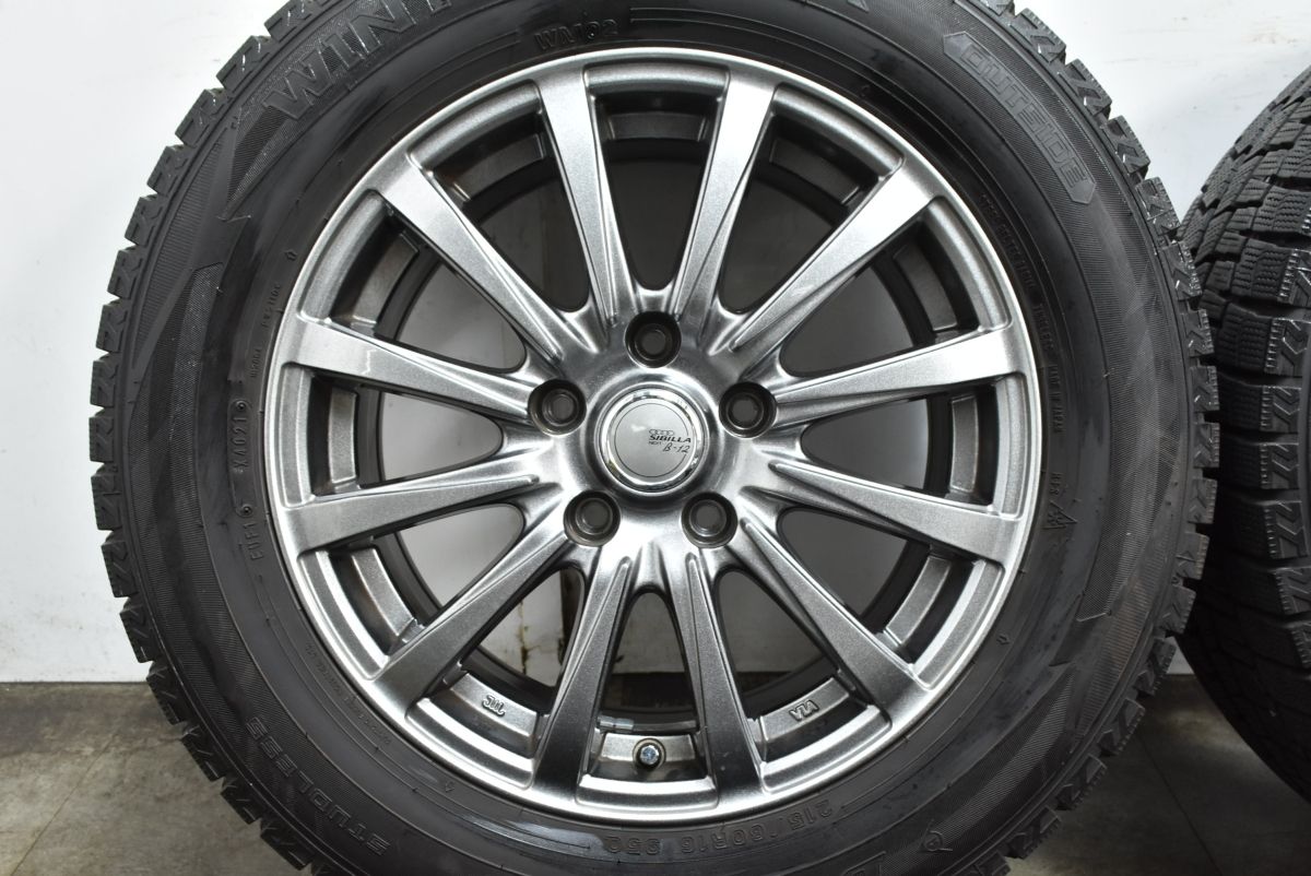  バリ溝 良好 シビラ 16 in 6 5 J 53 PCD 114 3 ウィンターマックスWM 02 215 60 R クラウン カムリ C HR オデッセイ ヴェゼル WR V CX 16インチ タイヤ ホイールセット