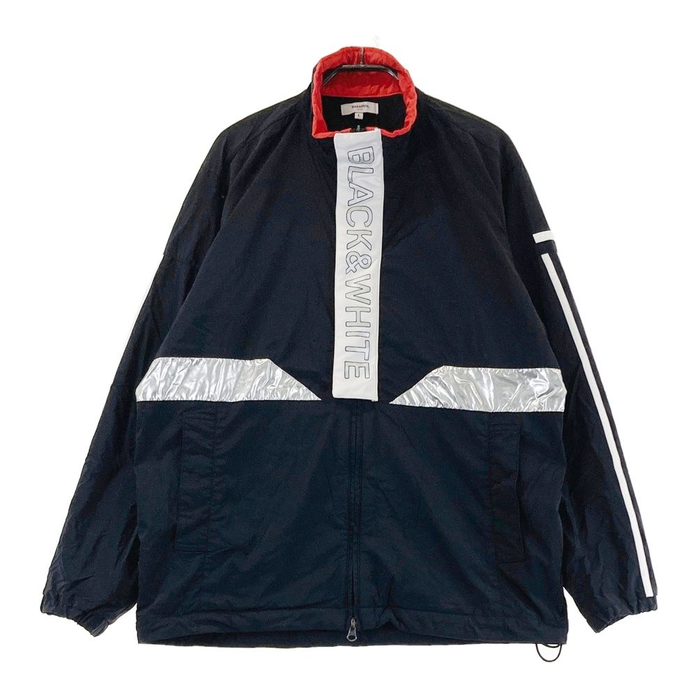 サイズ L BLACK WHITE ブラックアンドホワイト 成田美寿々プロ監修 裏起毛 ジップジャケット ブラック系 ゴルフウェア メンズ ストスト